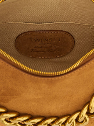Bolso de hombro de cuero marrón