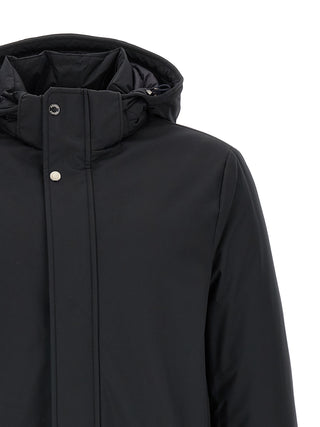 Parka azul de lana