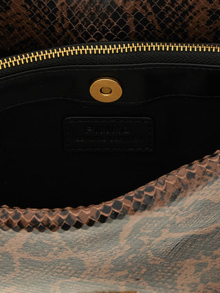 Bolso bandolera de piel de becerro marrón