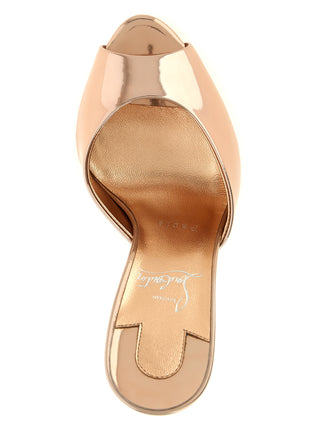 Gold Calfskin Stiletto Heel Sandals