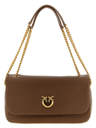 Brown Lamb Leather Shoulder Bag