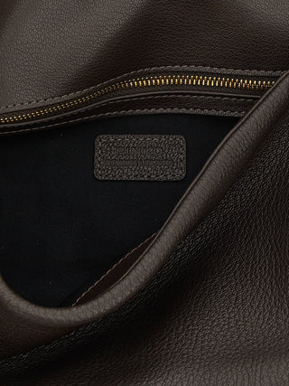 Brown Lamb Leather Shoulder Bag