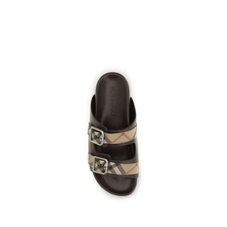 Brown Goatskin Flat Sandals