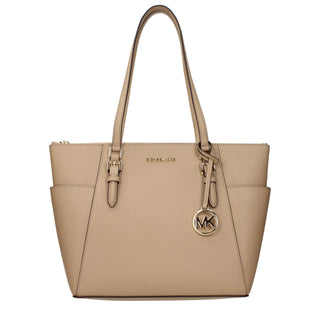 Beige Leather Shoulder Bag