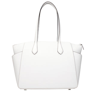 Bolso de hombro de cuero blanco