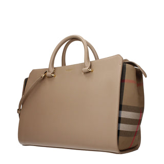 Bolso de mano de cuero beige