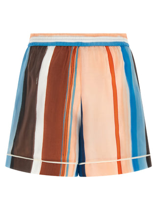 Multicolor Silk Bermuda Shorts