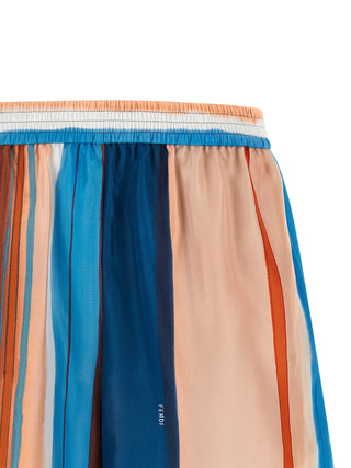 Multicolor Silk Bermuda Shorts