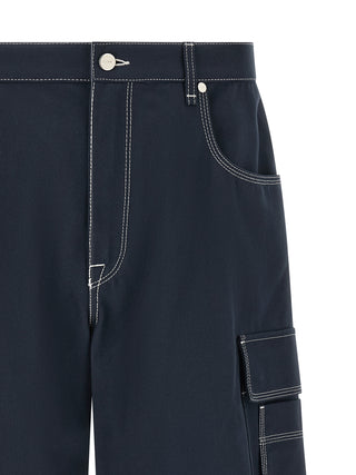 Blue Cotton Bermuda Shorts