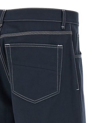 Blue Cotton Bermuda Shorts