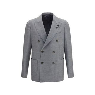Chaqueta gris de lana Oves Aries de largo completo