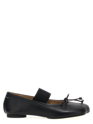 Black Leather Ballet Flats