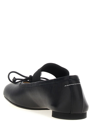 Black Leather Ballet Flats