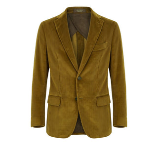 Green Cotton Men Jacket