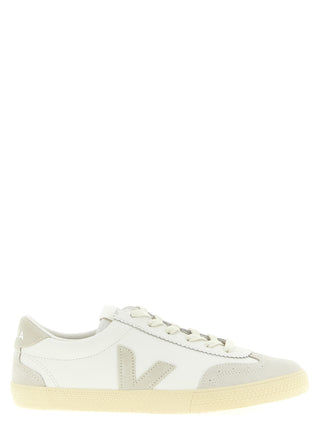 Beige Genuine Leather Low Top Sneakers