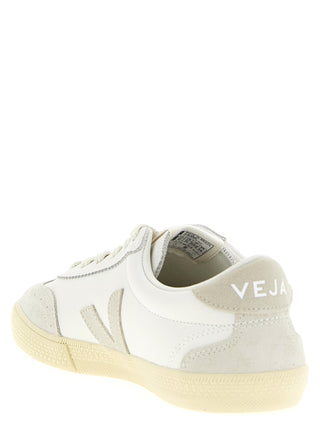 Beige Genuine Leather Low Top Sneakers