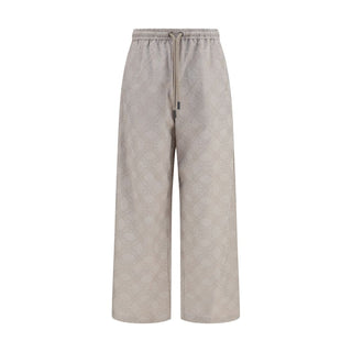 Beige Cotton Casual Pants