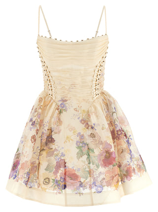Beige Linen Short Dress