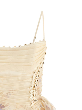 Beige Linen Short Dress