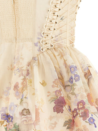 Beige Linen Short Dress