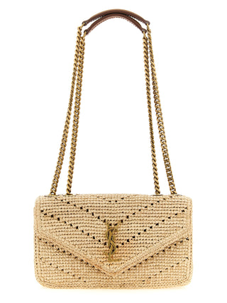 Beige Raffia Shoulder Bag