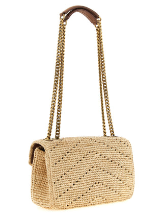 Beige Raffia Shoulder Bag