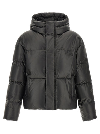 Black Polyester Full-Length Jacket