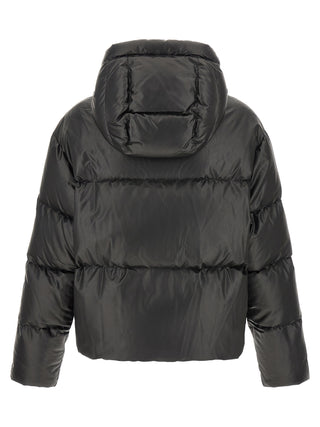 Black Polyester Full-Length Jacket