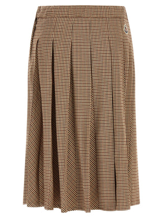 Beige Viscose Midi Skirt