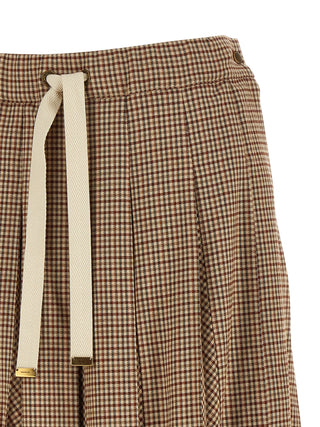 Beige Viscose Midi Skirt
