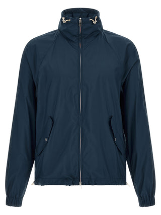 Chaqueta larga de poliéster azul