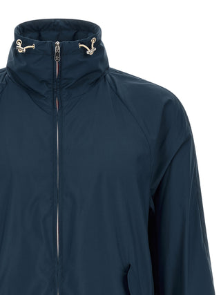 Chaqueta larga de poliéster azul