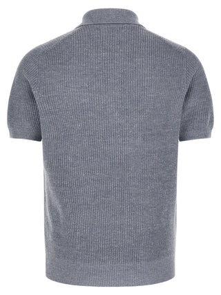 Blue Linen Polo Shirt