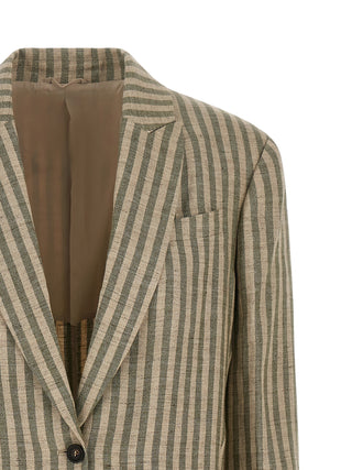 Bicolor Linen Blazer