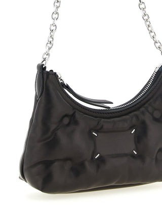 Bolso bandolera de piel de cordero negro