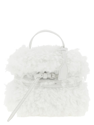 Bolso de mano de cuero blanco