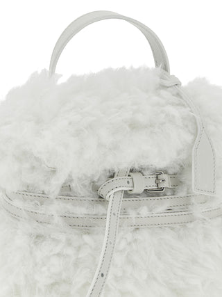 Bolso de mano de cuero blanco