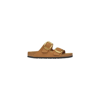 Brown Leather Flat Sandals