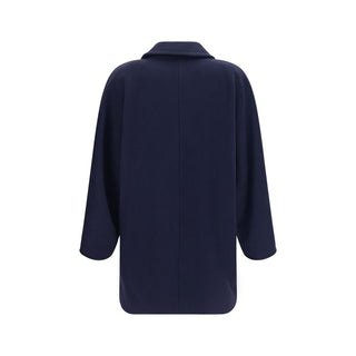 Chaqueta larga de lana azul Oves Aries