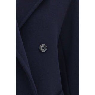 Chaqueta larga de lana azul Oves Aries