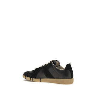 Black Suede Leather Athletic Sneakers