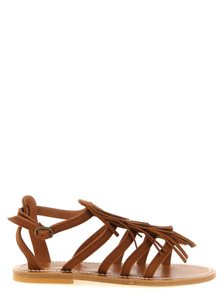 Brown Goatskin Flat Sandals