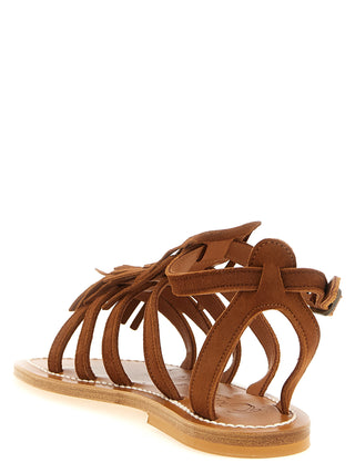 Brown Goatskin Flat Sandals