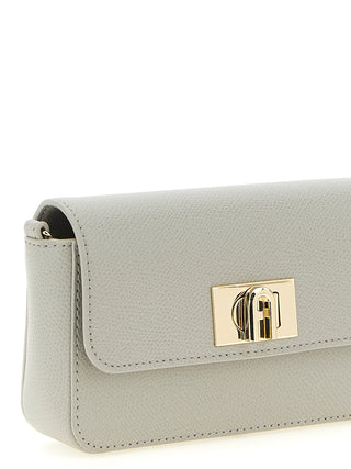 Gray Calfskin Crossbody Bag
