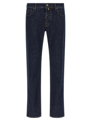 Blue Cotton Slim Fit Jeans