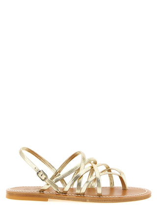 Gold Calfskin Flat Sandals