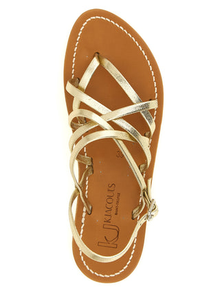 Gold Calfskin Flat Sandals
