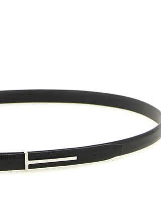 Black Goatskin Thin Belt