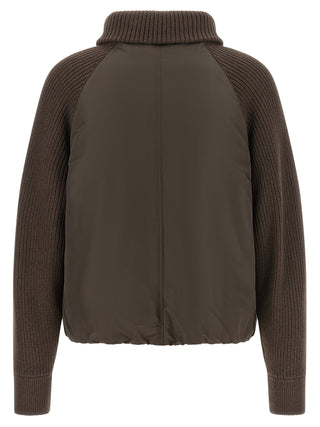 Brown Cotton Full-Length Jacket