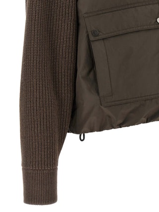 Brown Cotton Full-Length Jacket